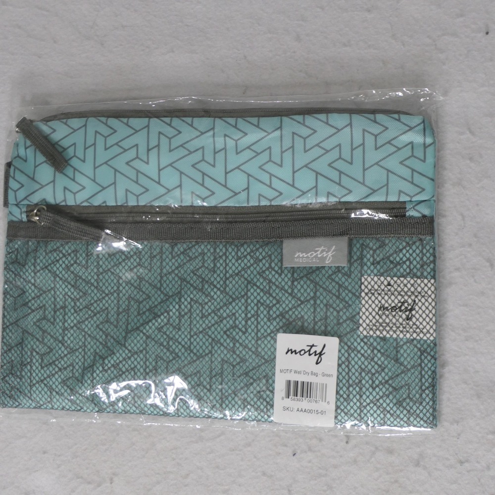 Motif Medical Unisex Wet/Dry Bag OS Teal Green Travel Waterproof Baby Gear Mesh